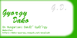 gyorgy dako business card
